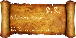 Vékony Kinga névjegykártya