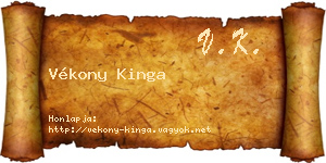 Vékony Kinga névjegykártya