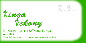 kinga vekony business card
